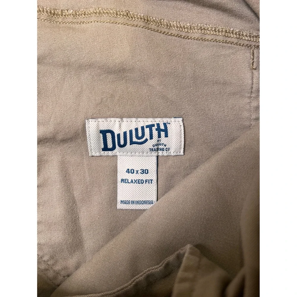 Duluth Flex Fire Hose Cargo Pants Relaxed Canvas Mens 40x30 Tan Solid Workwear
